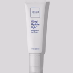 A white tube of Obagi Hydrate Light stands upright against a plain light gray background, with its product label visible on the front.